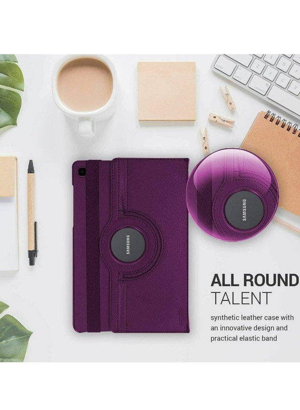 Gennext Samsung Galaxy Tab A7 10.4-inch 2020 SM-T500/T505/T507 PU Leather 360 Degree Rotating Smart Folio Book Case Cover, Purple