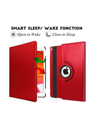 Gennext Apple iPad Air 2 6th Gen 9.7-inch 360 Degree Rotating Stand Protective Cover with Auto Sleep Wake, Red