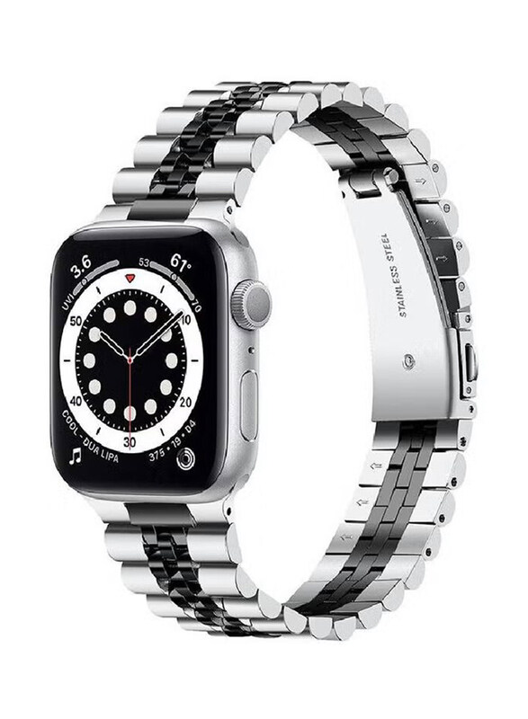 

Gennext Stainless Steel iWatch Band with Butterfly Folding Clasp for Apple Watch Band Series 5 44mm/42mm, iWatch Band Series 5/4/3/2/1, Silver