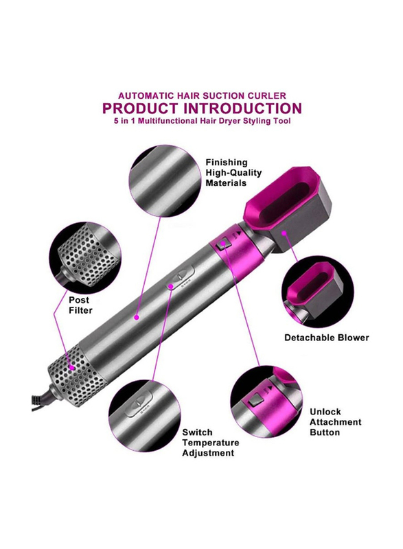 Gennext 5-in-1 Detachable Multifunctional Dryer Styling Tool for All Hairstyle, Multicolour