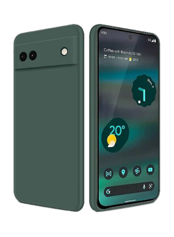 Gennext Google Pixel 6A Soft Silicon TPU Flexible Slim Fit Smooth Shock Proof Fingerprint Resistant Mobile Phone Case Cover, Green