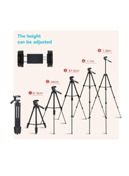 Universal Travel Extendable Phone Tripod Stand with Wireless Remote for Smartphones/Camera, Black