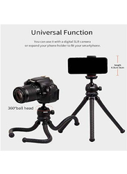 Jmary Universal MT-25 Table Top Mini Portable Flexible Tripod Stand for Mobile Phones and DSLR & Digital Cameras with MT-25-BLK Universal Mobile Phone Holder, Black