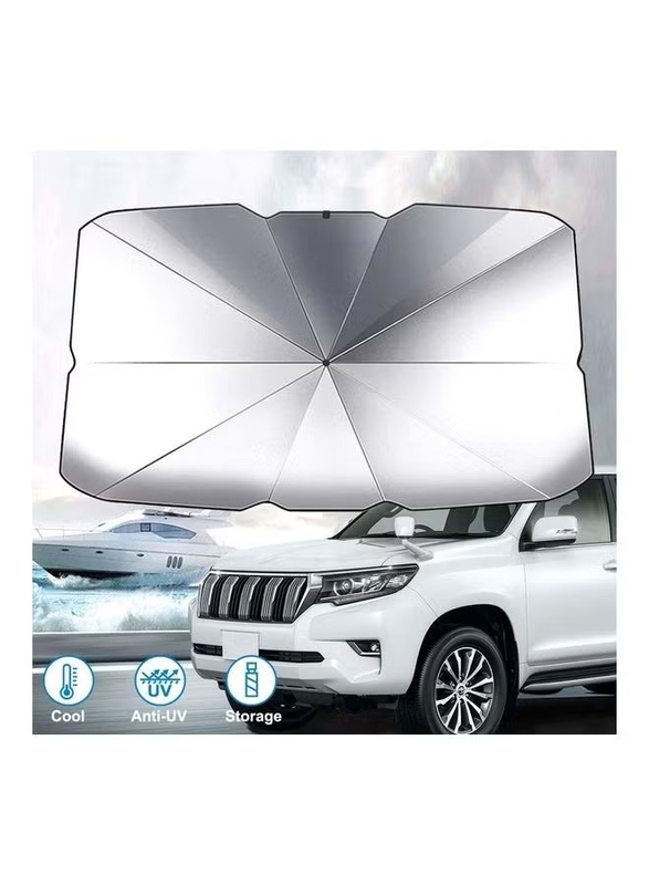 XiuWoo Foldable Car Windshield Sun Shade, Silver