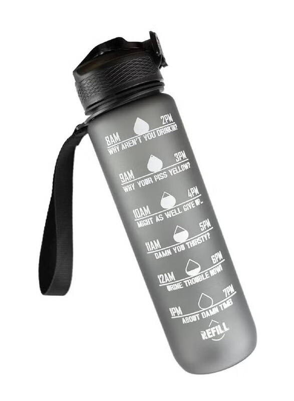 

Generic Thirsty Humor Water Bottle with Straw, 32oz, Black