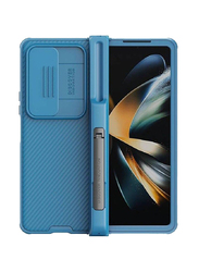 Nillkin Samsung Galaxy Z Fold4 5G Built-In Kickstand Mobile Phone Back Case Cover With S Pen Holder, Blue