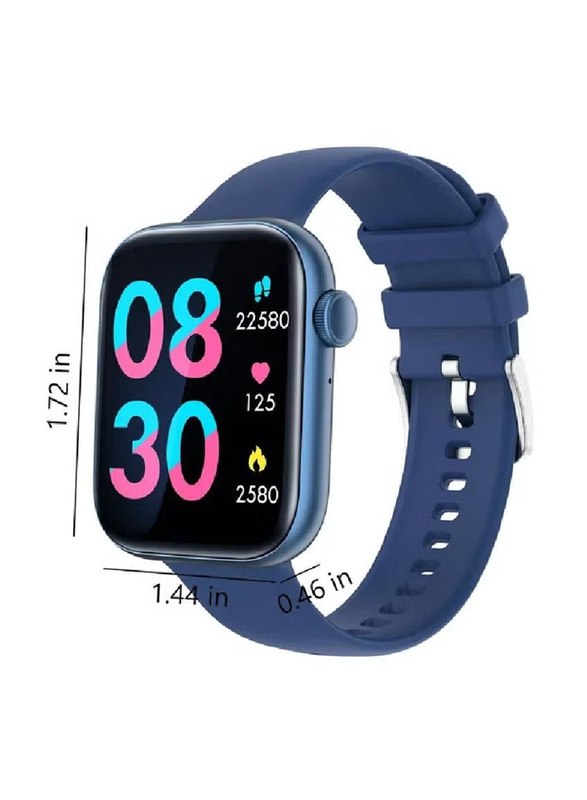 1.8 Inch Hd Full Touch Screen Smartwatch, Fitness Watch With Call/Text/Heart Rate Fitness Watch with Blood Pressure Monitor, Blue