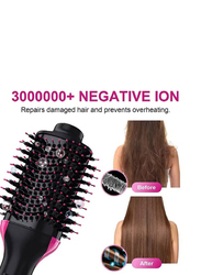 Gennext 3-in-1 One Step Upgrade Hot Air Blow Hair Dryer Brush & Volumizer for Hair Straightening, Curling & Styling, Black