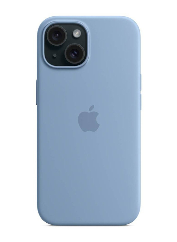 Gennext Apple iPhone 15 Silicone Mobile Phone Case Cover, Light Blue