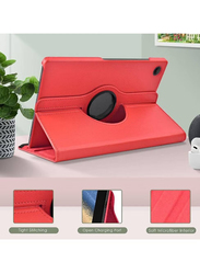 Samsung Galaxy Tab A8 10.5 360 Degree Rotating Stand (Auto Sleep/Wake)Folio Leather Smart Cover Case, Red