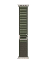 Metal Connector Rugged Woven Nylon Men G-Hook Alpine Loop Strap Compatible with Apple iWatch Series Ultra SE 49/45/44mm, Olive