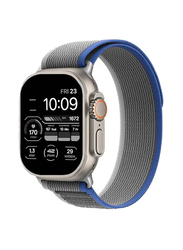 Gennext Nylon Weave Sport Loop Trail Loop for Apple Watch Ultra iWatch Series 8 7 6 5 4 3 2 1 SE, Grey/Blue