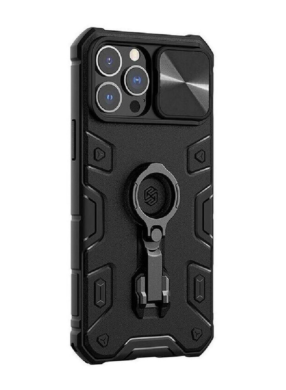 Nillkin Apple iPhone 13 Pro Max CamShield Armor Pro Camera Protection Mobile Phone Back Case Cover with Ring Holder, Black