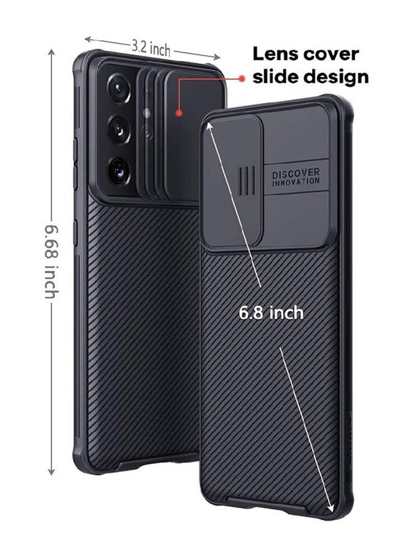 Nillkin Samsung Galaxy S21 Ultra CamShield Slim Ultra Thin Anti-Scratch Protective Hard PC TPU Mobile Phone Case Cover, Black