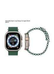 Gennext Replacement Silicone Hole Wavy Strap for Apple Watch Ultra/Watch Ultra 2 49mm, Green