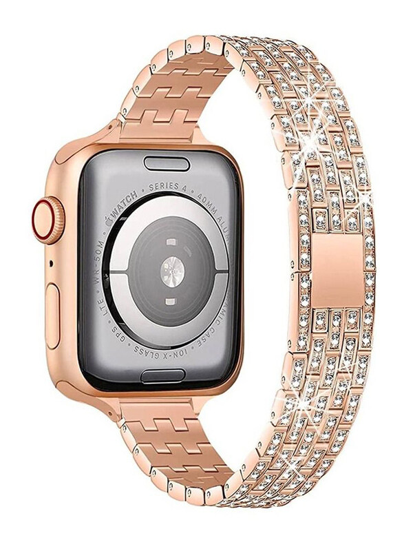 

Gennext Slim Jewellery Bling Diamond Rhinestone Bracelet Band for Apple Ultra Watch 49mm, Rose Gold