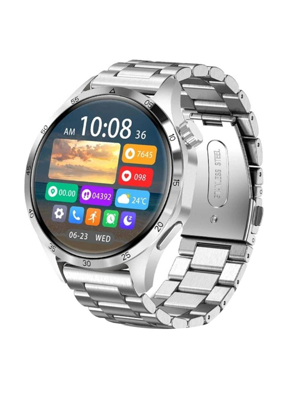 HD Touch Screen Smartwatch, IP68 Waterproof Sports Watch Pedometer with Heart Rate SpO2 Sleep Monitor, Silver
