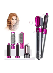 Gennext Curling Iron 5 in 1 Multifunctional Hair Dryer Hair Curler Brush, Grey