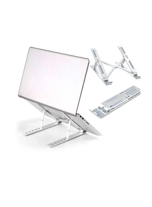 Gennext Portable Laptop Stand Phocar Laptop Holder for Desk Aluminium Adjustable Laptop Stand for Apple iPad MacBook Pro, Silver
