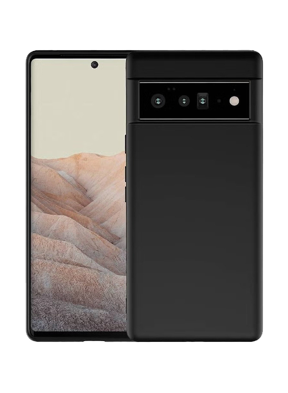 Gennext Google Pixel 6 Pro Soft Silicone TPU Flexible Slim fit Smooth Shock Proof Fingerprint Resistant Mobile Phone Back Case Cover, Black