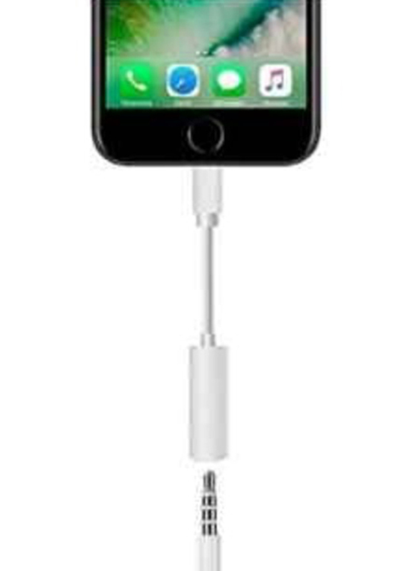 Gennext Lightning Headphone Adapter, Lightning Male to 3.5 mm Jack for Apple Phones, White