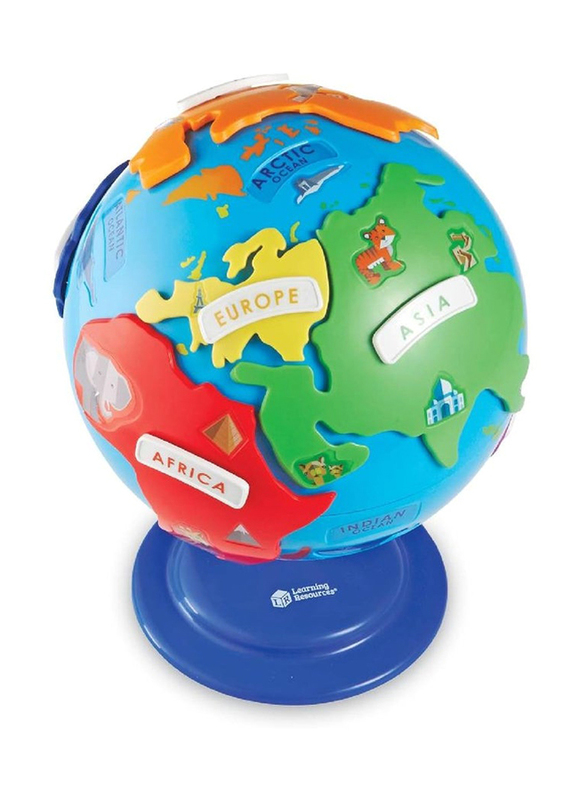 14 Pieces 3-D Geography Learning Resources Puzzle Globe, Ler7735, Multicolour