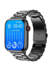 Always On 2.05-inch Large Display Smartwatch with Wireless Charging Rotating Crown and Bluetooth Calling, Black