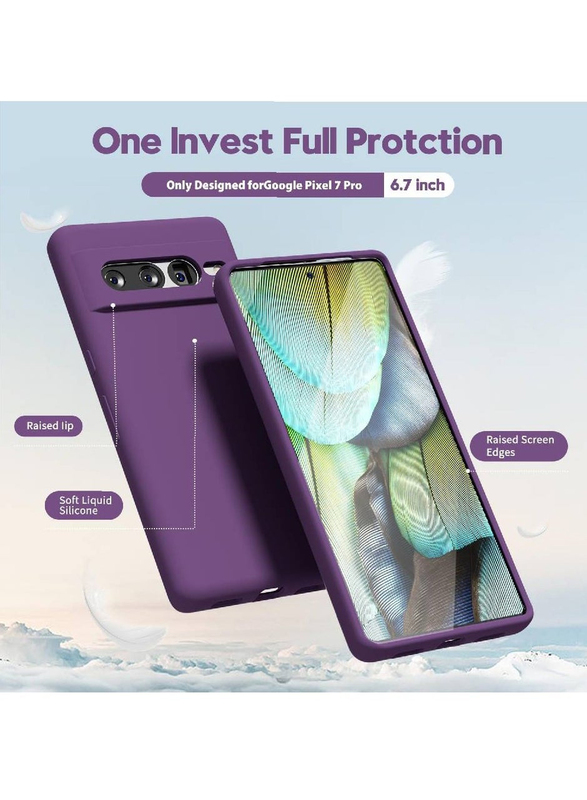 Gennext Google Pixel 7 Pro Liquid Silicone Mobile Phone Case Cover, Purple