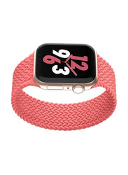 Gennext Solo Loop Band Sport Elastics Braided Replacement Band for Apple Watch 49mm/45mm/44mm/42mm, iWatch Series Ultra SE 8/7/6/5/4/3/2/1, Pink