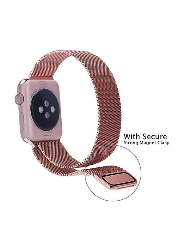 Gennext Stainless Steel Band for Apple Watch Band 38/40mm Series SE 7/6/5/4, Rose Gold