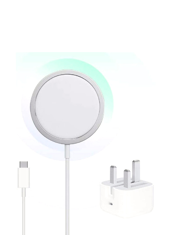 

Gennext 2-in-1 Magnetic Wireless Charging Cable for Apple Devices, White