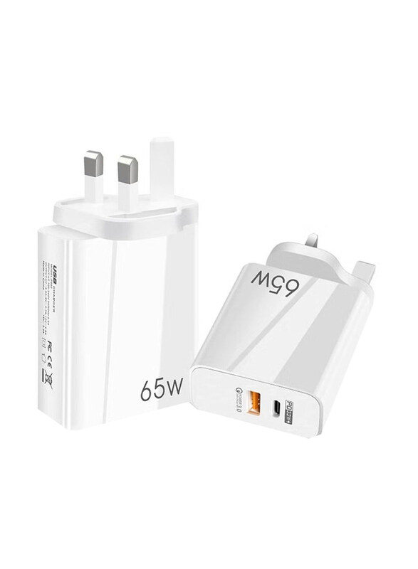 

Gennext 65W Dual Port USB Type-C Wall Plug Charger, White