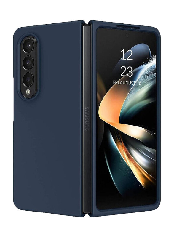 

Zoomee Samsung Galaxy Z Fold 4 Protective Soft Silicone Gel Rubber Bumper Slim Hard PC Thin Shockproof Case Cover, Dark Blue