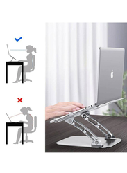 Gennext Ergonomic Height Angle Adjustable Computer Laptop Holder Stand for MacBook/Air Pro/Dell XPS/Samsung/Alienware All Laptops 11-17 inch, Silver