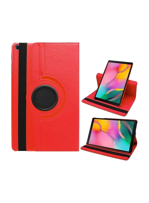 10.4 inch Samsung Galaxy Tab S6 Lite (2020) Auto Sleep/Wake Folio Leather Smart Mobile Phone Case Cover with 360 Degree Rotating Stand, Red