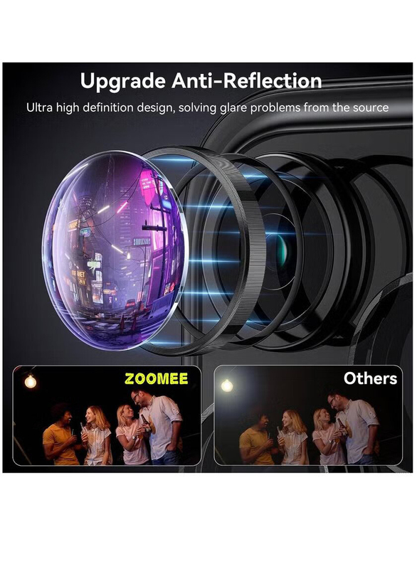 9H Metal Ring Shatterproof Tempered Glass Camera Lens Protector for Apple iPhone 15 Pro 6.1 Inch 2023, Black