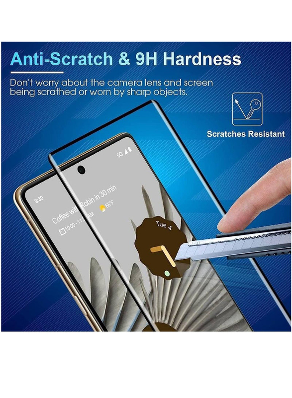 Google Pixel 7 Pro Anti Scratch Ultrasonic Fingerprint Unlock HD Clear 9H Tempered Glass Screen Protector, Clear