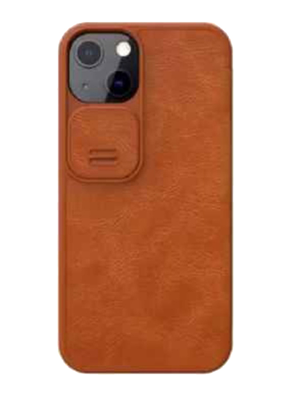 Nillkin Apple iPhone 13 Leather Mobile Phone Case Cover with Wallet Slide Camera, Brown