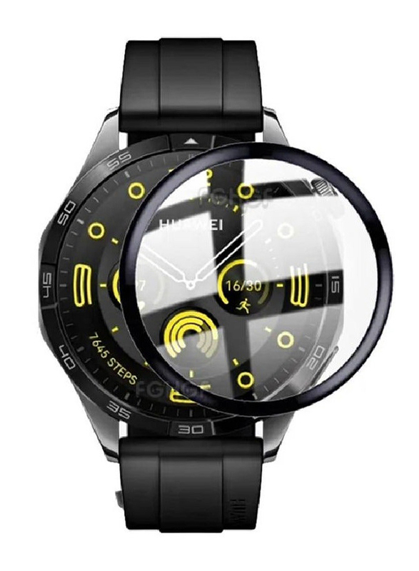 Zoomee Protective Anti-Scratch Bubble-Free and Dust-Free Premium Tempered Glass Screen Protector for Huawei Watch GT 4 46mm, Clear/Black