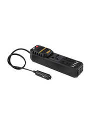 200W Power Inverter, DC 12V to AC 220V Car Power Inverter with 4 USB Port Cigarette Lighter, Black