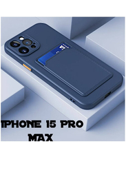 Apple iPhone 15 Pro Max Protective Shockproof Card Slot Camera Protection Mobile Phone Case Cover, Blue