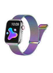 Gennext Stainless Steel Metal Alloy Replacement Strap for Apple iWatch Series Ultra/8/7/6/5/4/3/2/1/SE, Purple