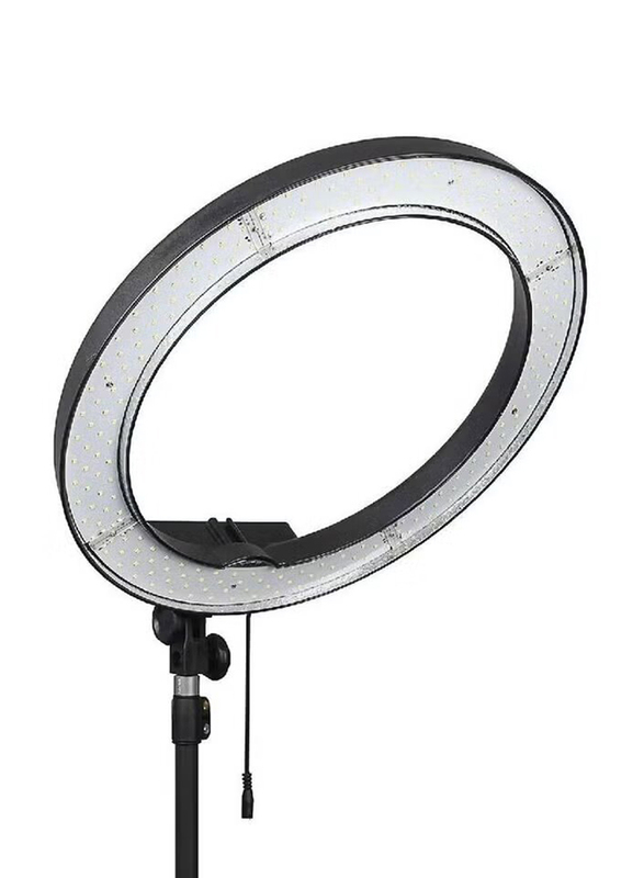 Universal Phone 18-inch Camera Ring Light with Apple iPad Selfie Tripod Stand, White/Black