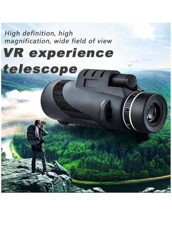 Telescope 40x60 HD Zoom Optic Lens Day Night Vision Monocular Telescope for Mobile, Black