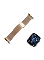 Gennext Stainless Steel Magnetic Button Replacement Band for Apple Watch Ultra/Watch Ultra 2 49mm, Gold