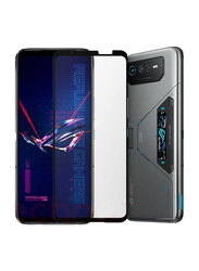 Asus ROG Phone 6D Ultimate Full Coverage 9H Anti-Scratch Tempered Glass Screen Protector, Clear/Black