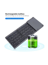 Gennext Portable USB Charging Wireless Foldable Keyboard 560 Hours Standby Time Foldable Keyboard Lightweight for Travel, Black