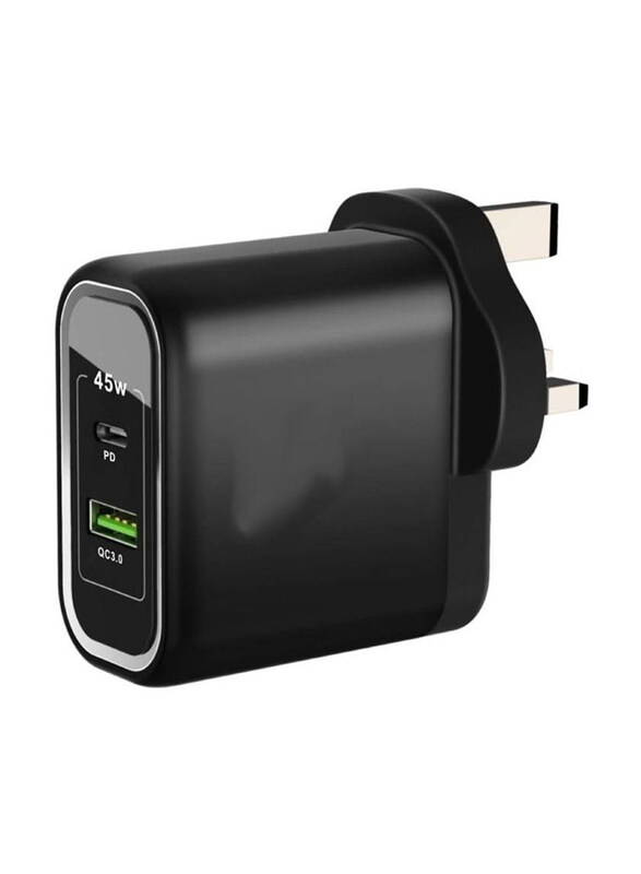 

Gennext 45W Fast Charger Wall Charger with PD + QC USB 3.0 Port, Black