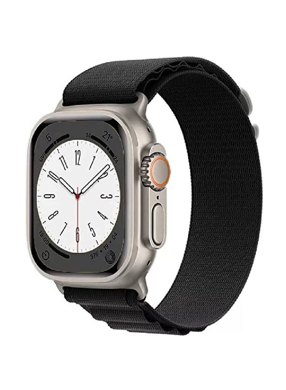 Zoomee Replacement Nylon Loop Strap Compatible with Apple Watch Series 8/8 Ultra, Black