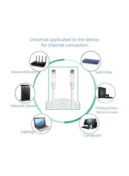 Gennext 50-Meters Full Copper Cat 6 Gigabit Ethernet Cable, Cat6 Gigabit Ethernet Adapter to Ethernet for Networking Devices, White